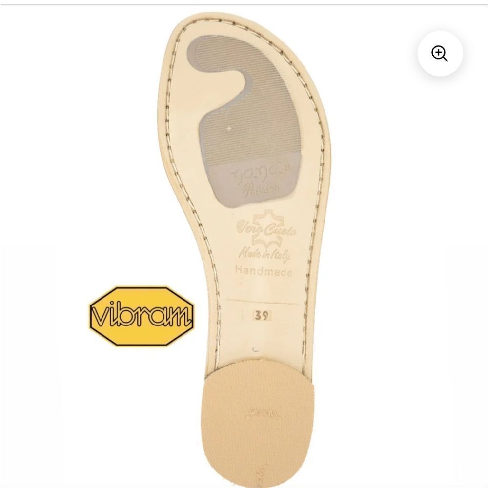 New NaNa Positano Handmade Gold Strappy Flat Sandals Sz.8.5/39 Ret.$266/ €278 - Picture 10 of 12